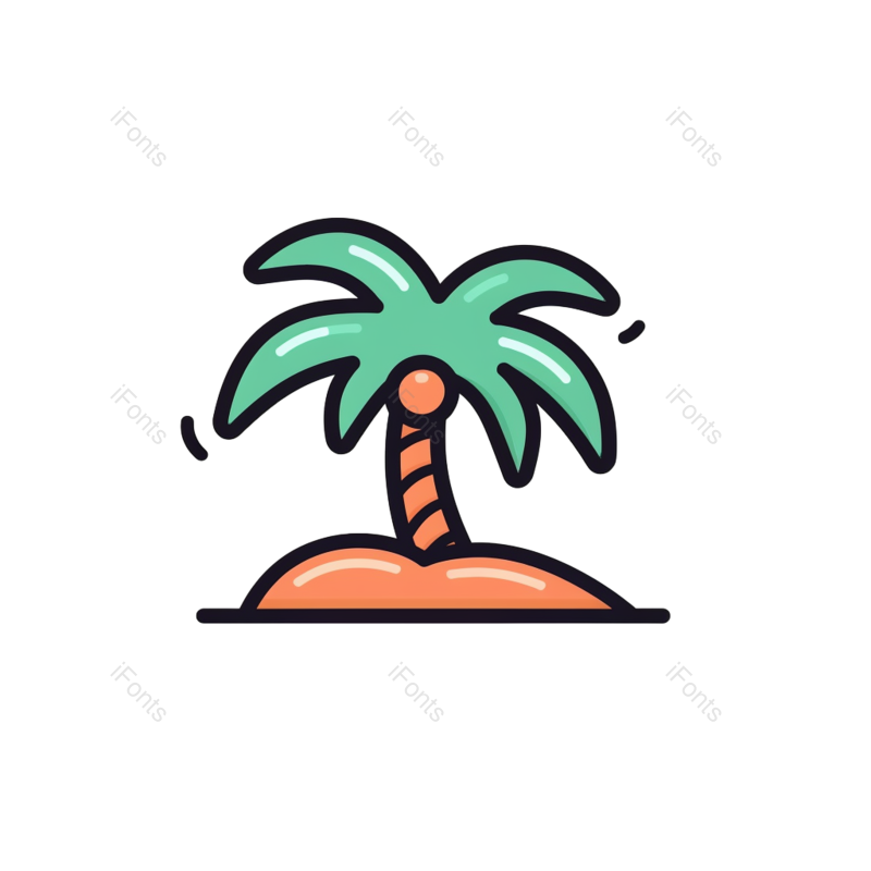 卡通图片,户外元素,树木PNG,夏天免抠素材